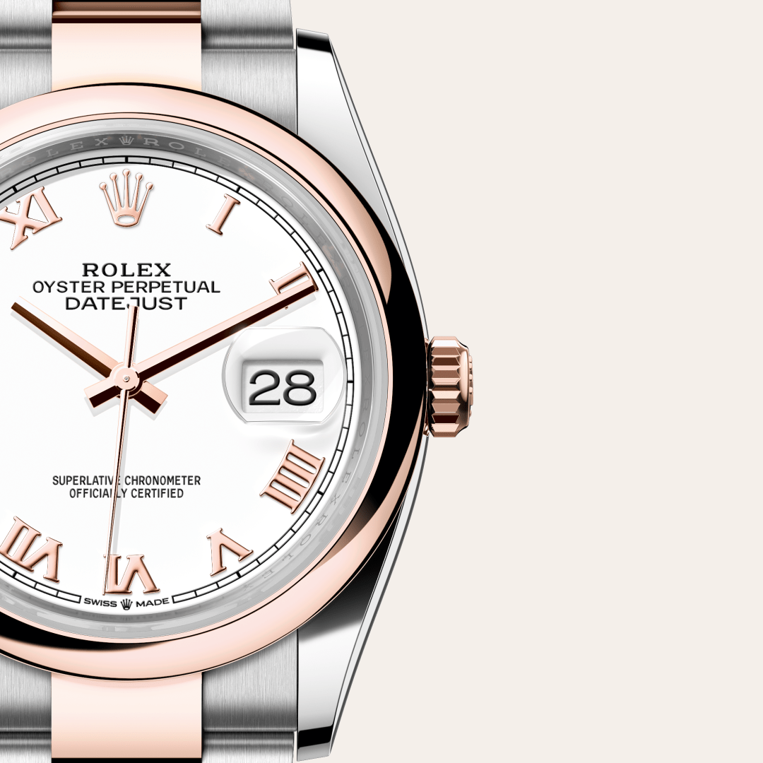 Rolex Datejust 36 Oyster, 36 mm, Oystersteel çelik ve Everose altın M126201-0016