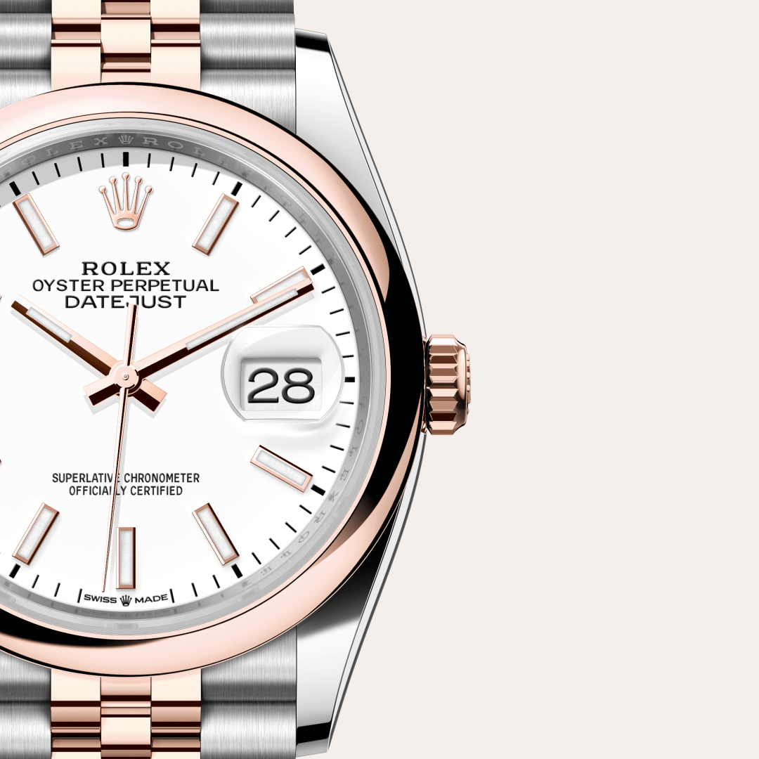 Rolex Datejust 36 Oyster, 36 mm, Oystersteel çelik ve Everose altın M126201-0017