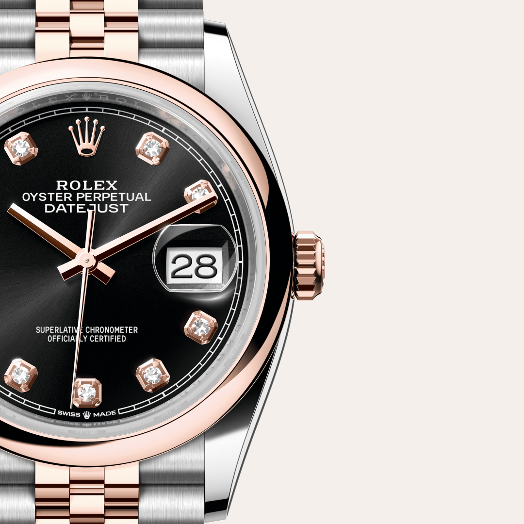 Rolex Datejust 36 Oyster, 36 mm, Oystersteel çelik ve Everose altın M126201-0019