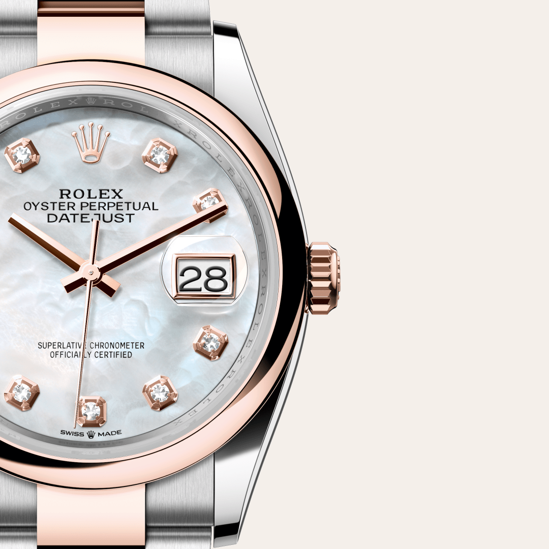 Rolex Datejust 36 Oyster, 36 mm, Oystersteel çelik ve Everose altın M126201-0022