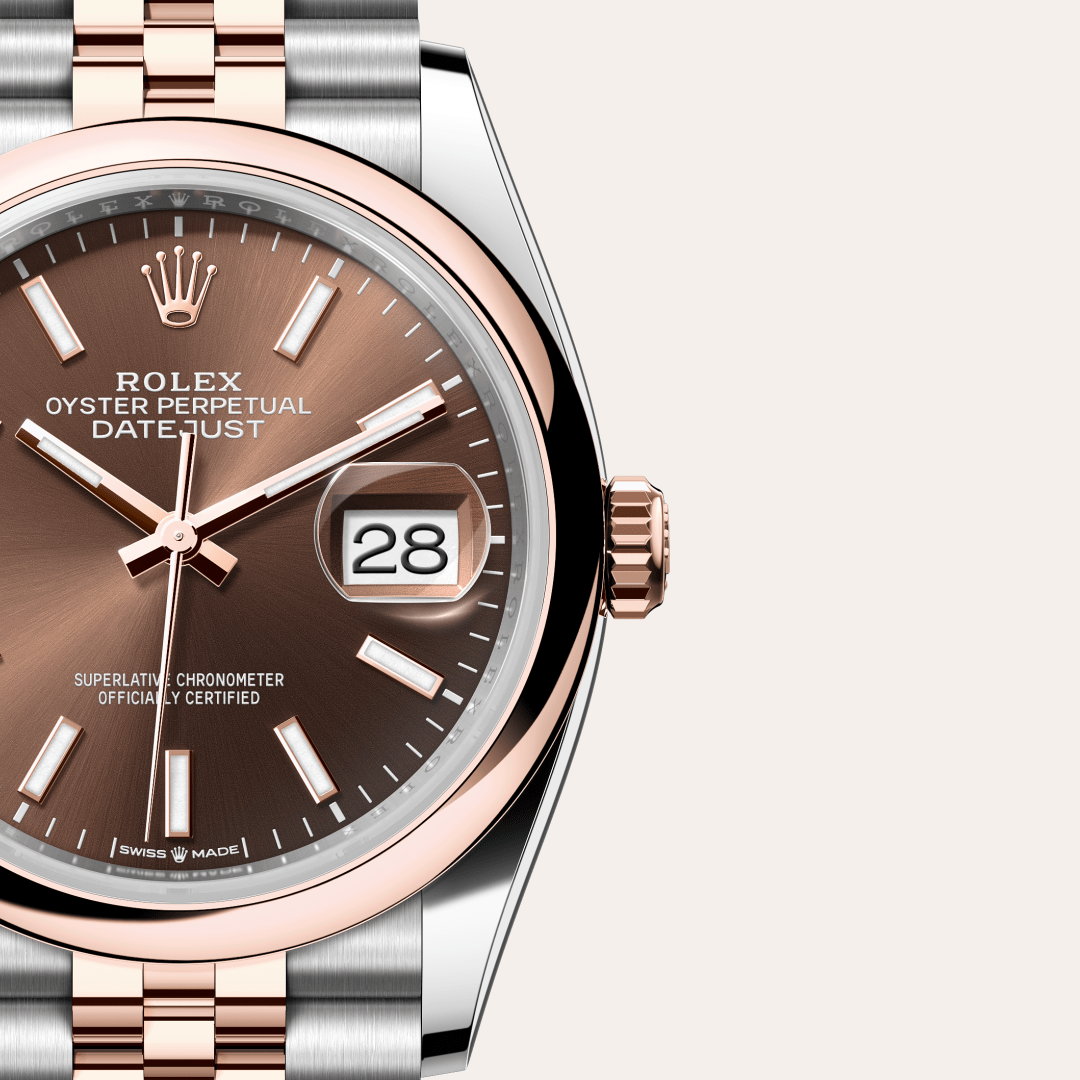 Rolex Datejust 36 Oyster, 36 mm, Oystersteel çelik ve Everose altın M126201-0043