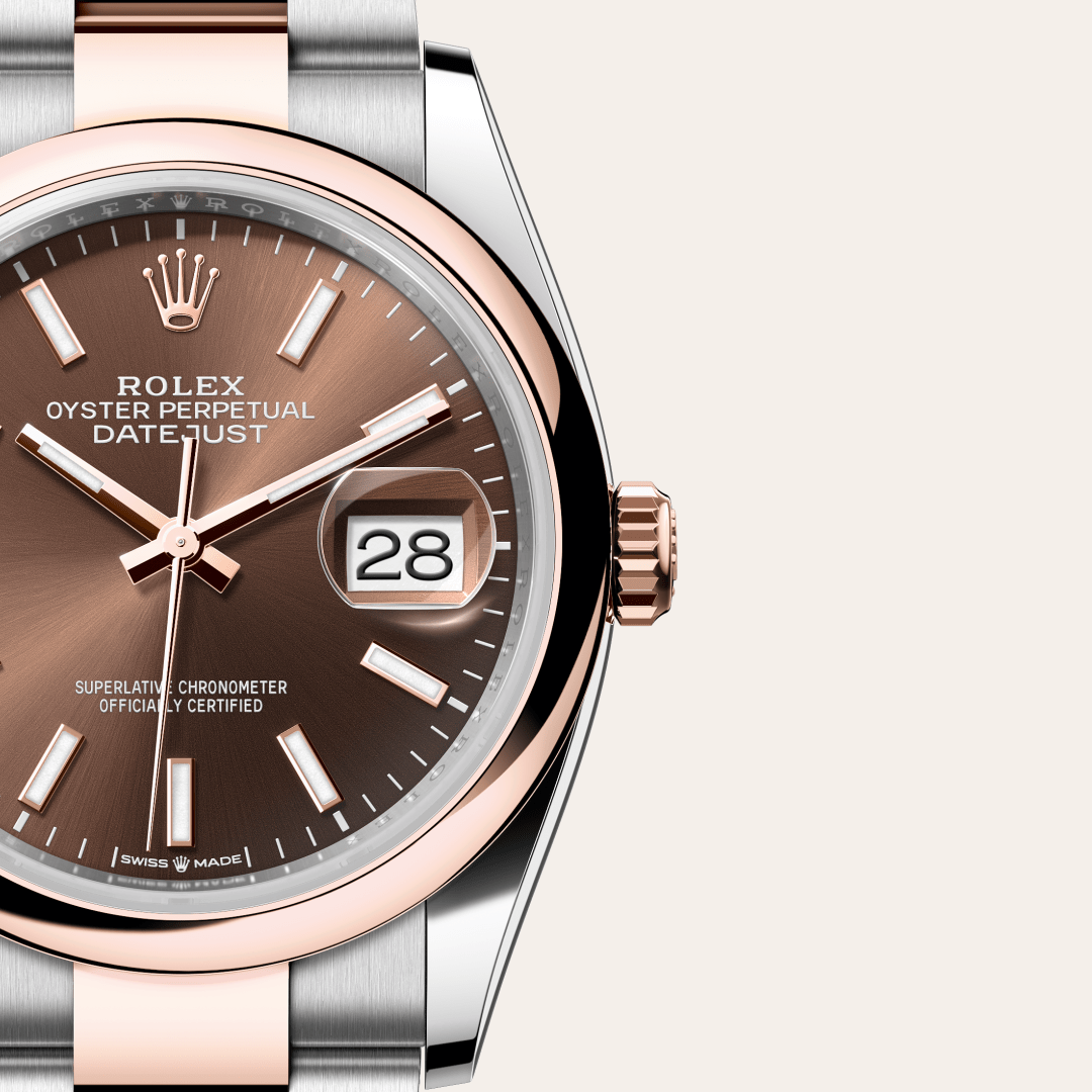 Rolex Datejust 36 Oyster, 36 mm, Oystersteel çelik ve Everose altın M126201-0044