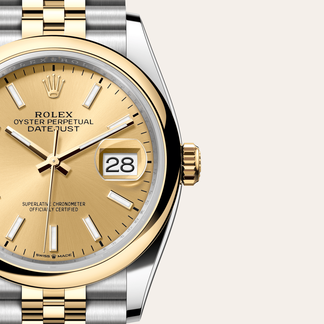 Rolex Datejust 36 Oyster, 36 mm, Oystersteel çelik ve sarı altın M126203-0015