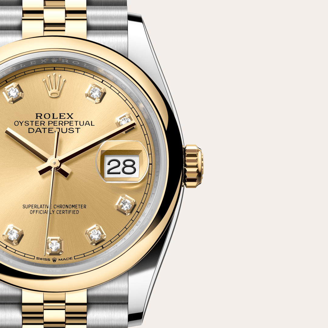 Rolex Datejust 36 Oyster, 36 mm, Oystersteel çelik ve sarı altın M126203-0017
