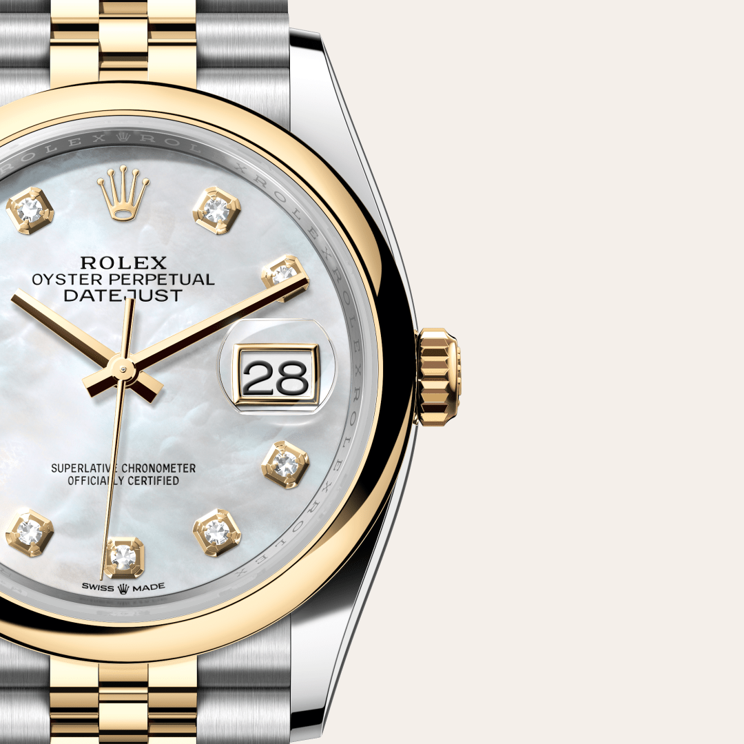 Rolex Datejust 36 Oyster, 36 mm, Oystersteel çelik ve sarı altın M126203-0023