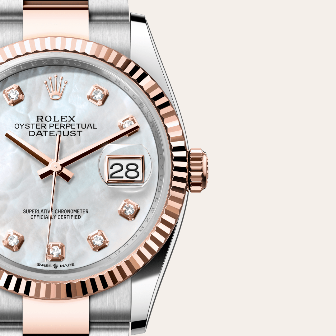 Rolex Datejust 36 Oyster, 36 mm, Oystersteel çelik ve Everose altın M126231-0022