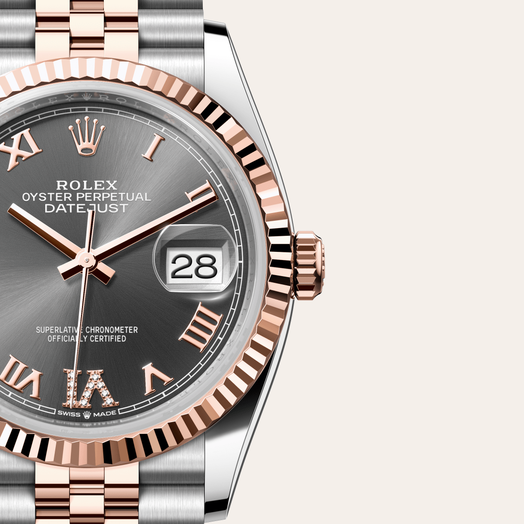 Rolex Datejust 36 Oyster, 36 mm, Oystersteel çelik ve Everose altın M126231-0023