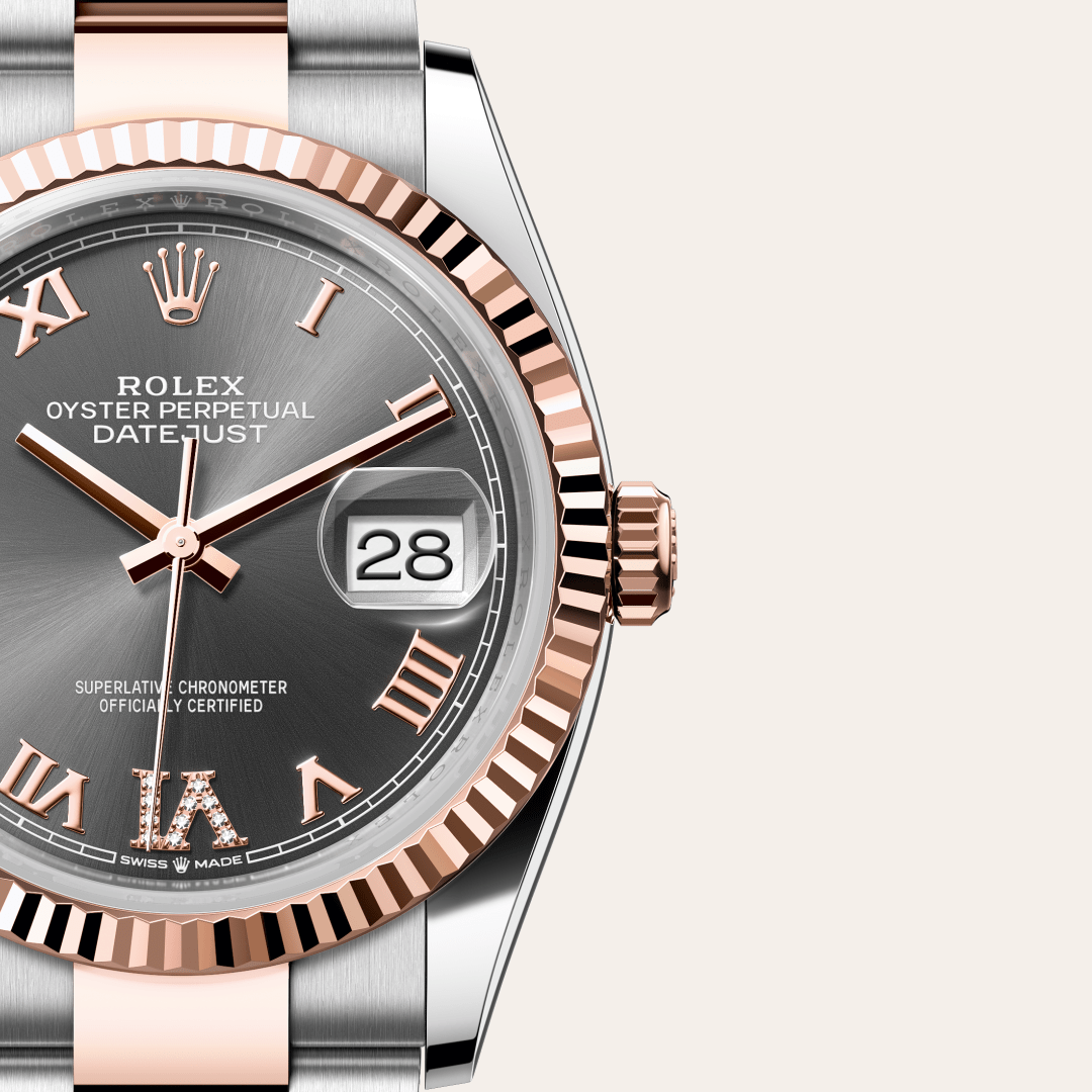 Rolex Datejust 36 Oyster, 36 mm, Oystersteel çelik ve Everose altın M126231-0024