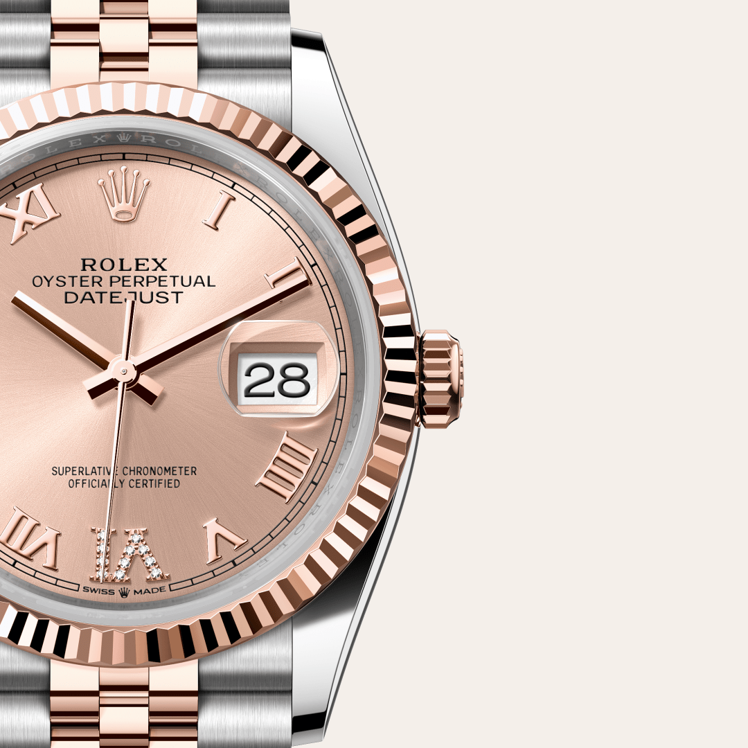 Rolex Datejust 36 Oyster, 36 mm, Oystersteel çelik ve Everose altın M126231-0027