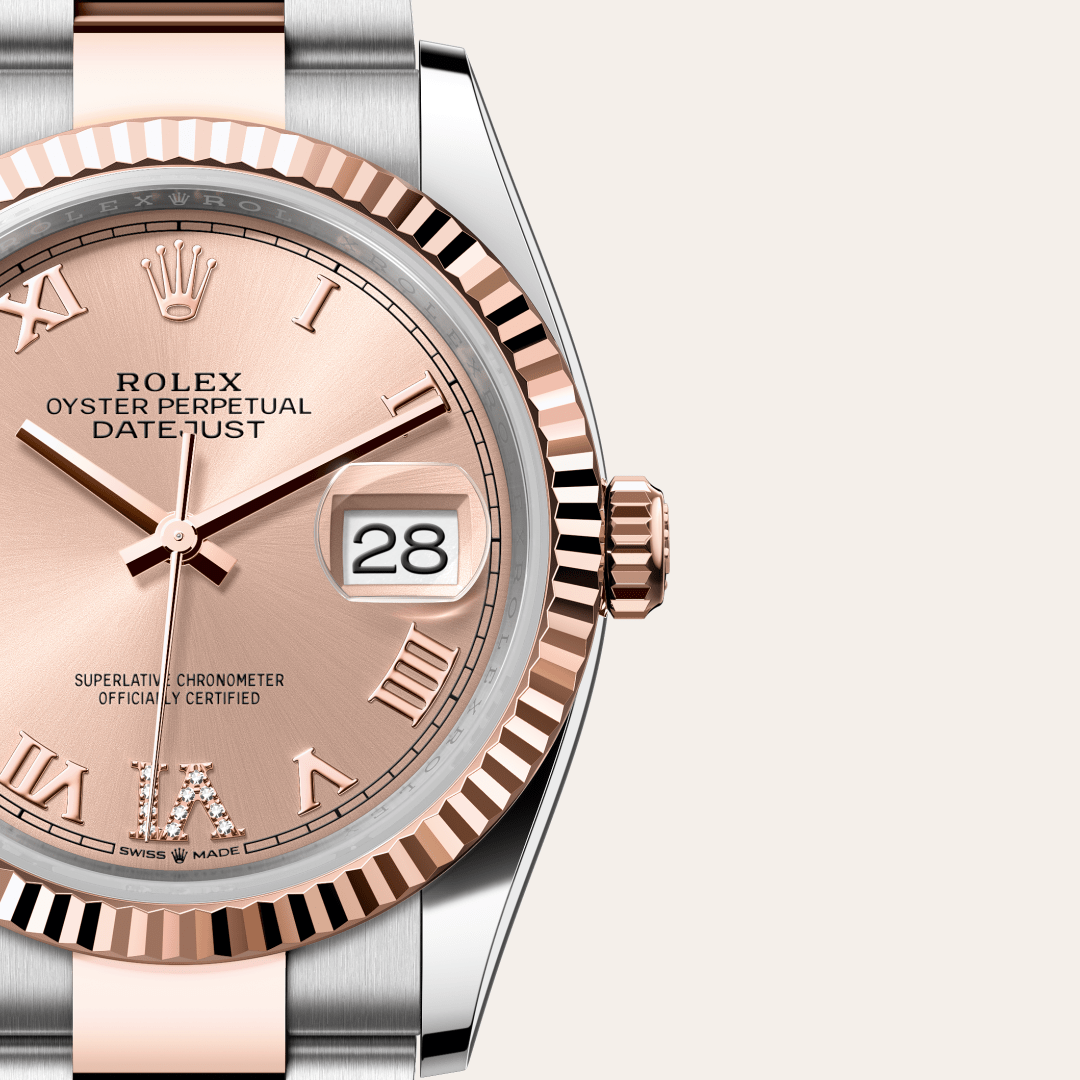 Rolex Datejust 36 Oyster, 36 mm, Oystersteel çelik ve Everose altın M126231-0028
