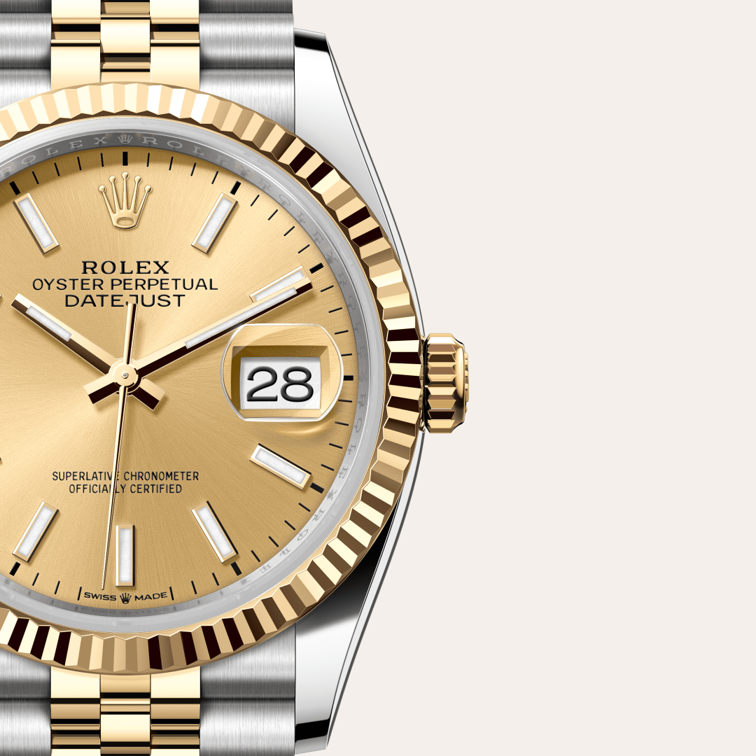 Rolex Datejust 36 Oyster, 36 mm, Oystersteel çelik ve sarı altın M126233-0015