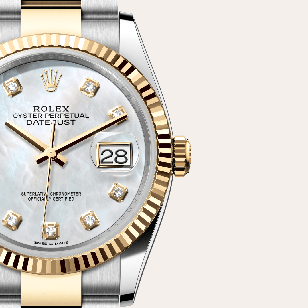 Rolex Datejust 36 Oyster, 36 mm, Oystersteel çelik ve sarı altın M126233-0024