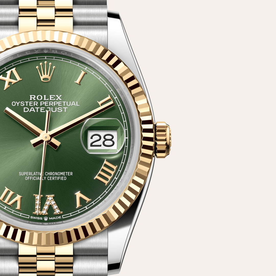 Rolex Datejust 36 Oyster, 36 mm, Oystersteel and yellow gold M126233-0025