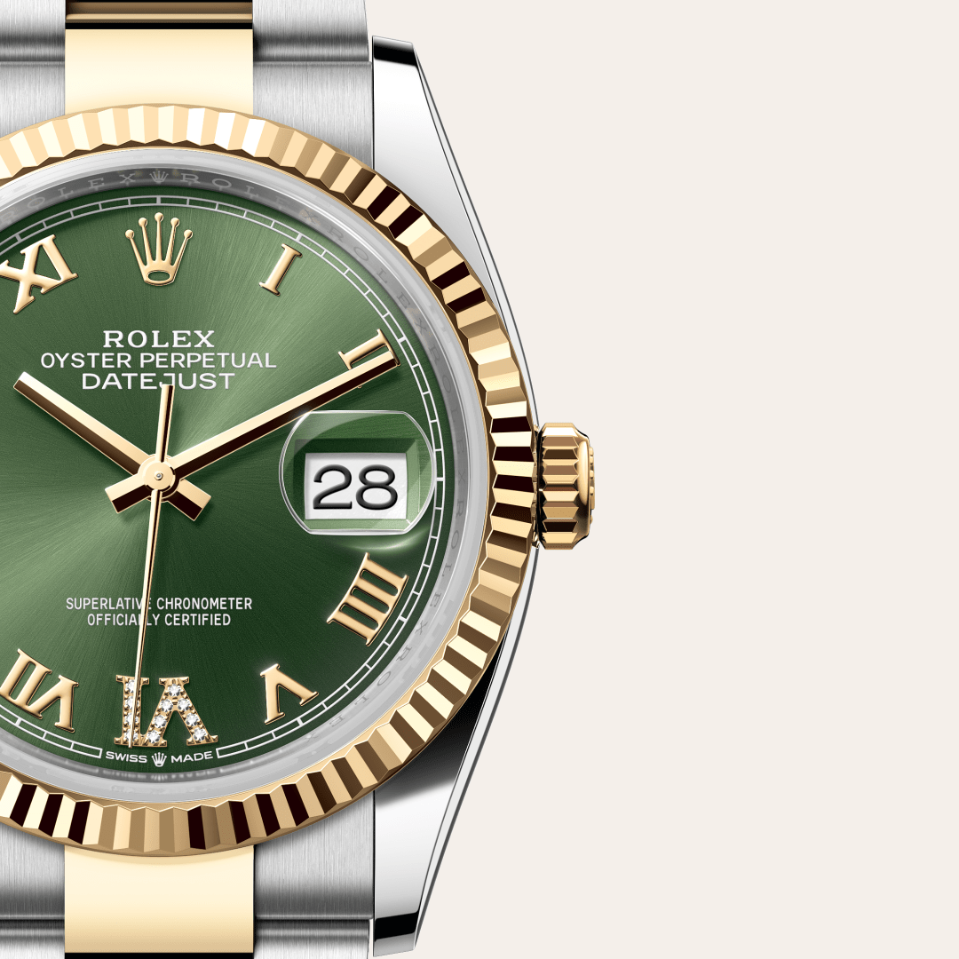 Rolex Datejust 36 Oyster, 36 mm, Oystersteel çelik ve sarı altın M126233-0026