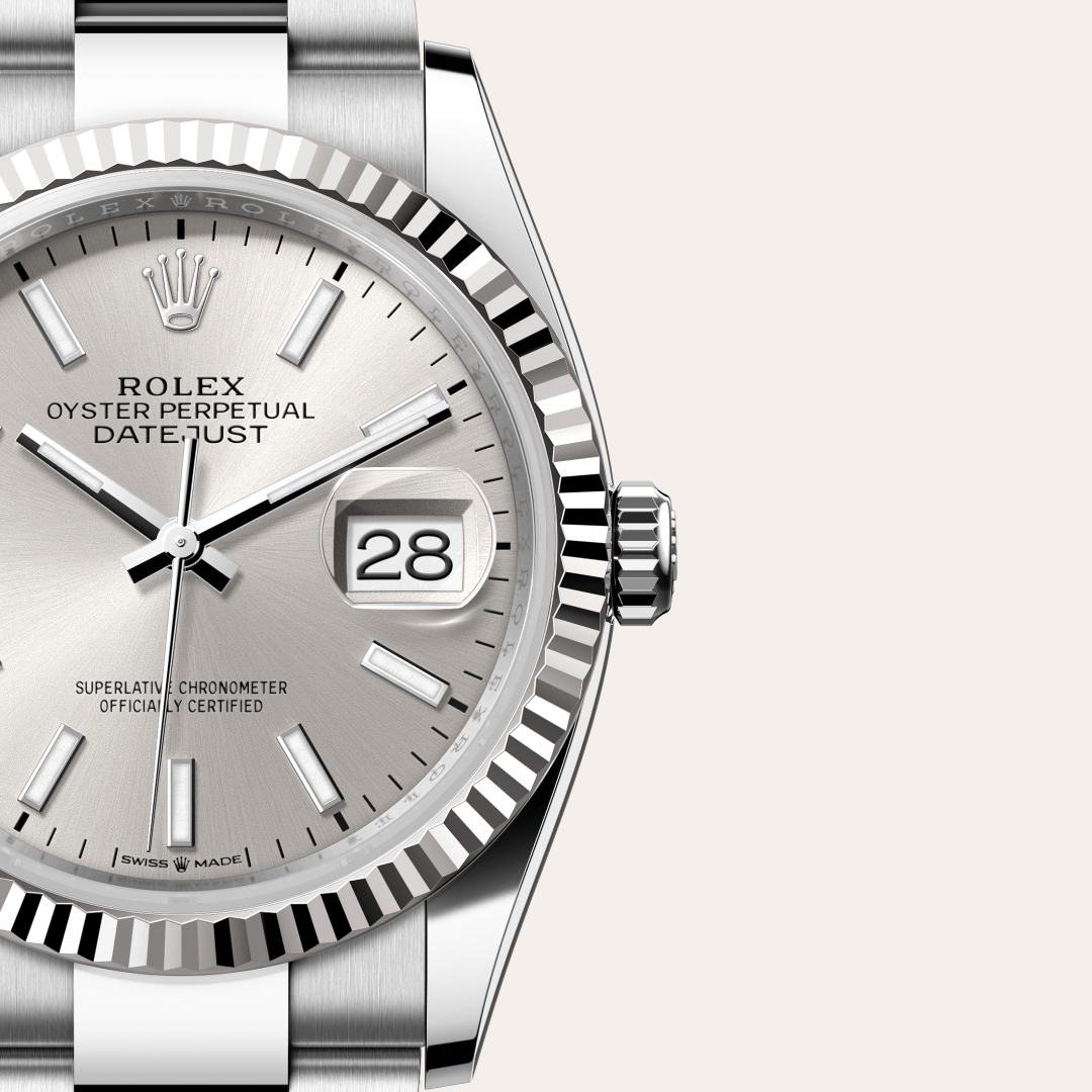 Rolex Datejust 36 Oyster, 36 mm, Oystersteel çelik ve beyaz altın M126234-0014