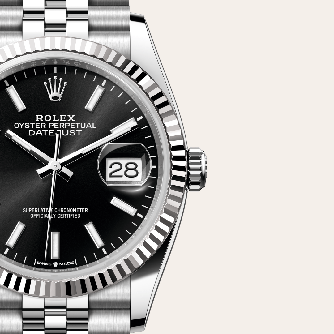 Rolex Datejust 36 Oyster, 36 mm, Oystersteel çelik ve beyaz altın M126234-0015