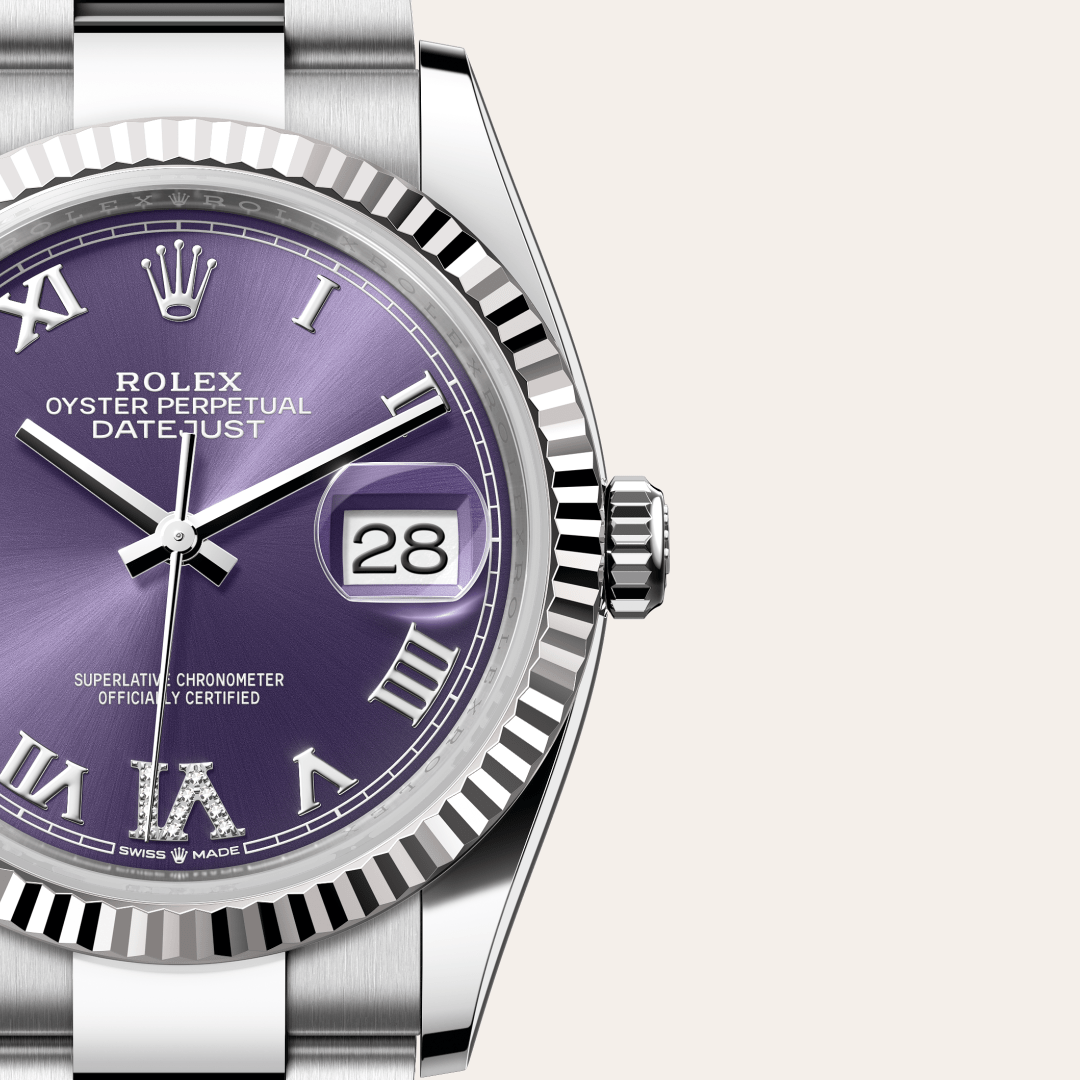 Rolex Datejust 36 Oyster, 36 mm, Oystersteel çelik ve beyaz altın M126234-0022
