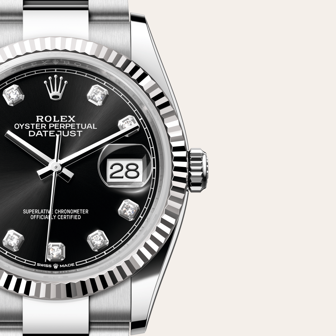 Rolex Datejust 36 Oyster, 36 mm, Oystersteel çelik ve beyaz altın M126234-0028