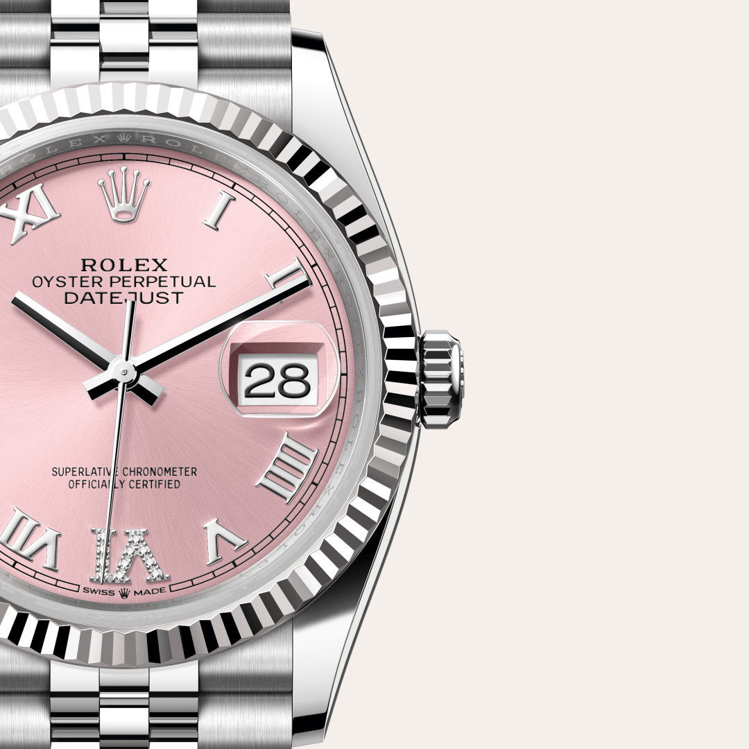 Rolex Datejust 36 Oyster, 36 mm, Oystersteel çelik ve beyaz altın M126234-0031
