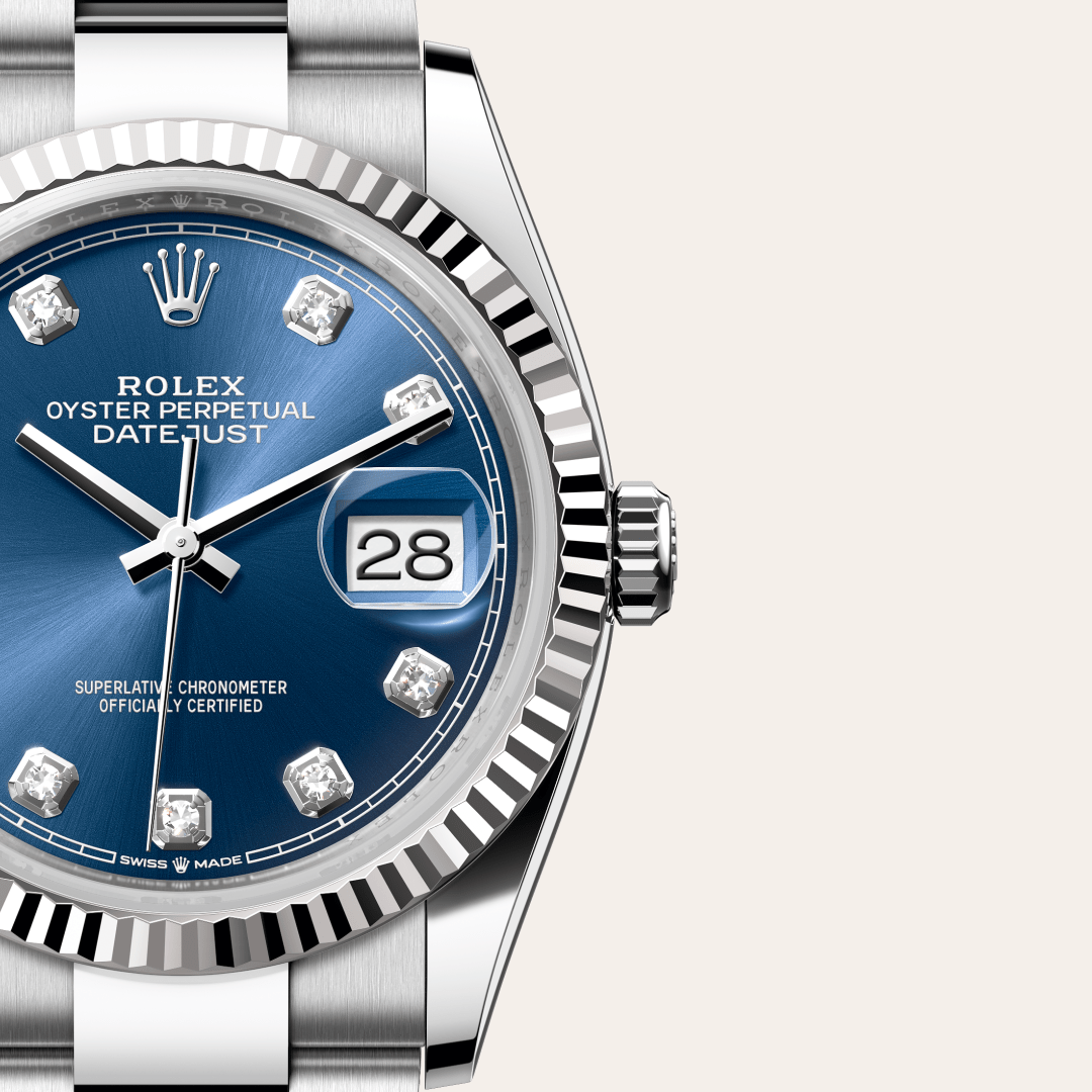 Rolex Datejust 36 Oyster, 36 mm, Oystersteel çelik ve beyaz altın M126234-0038