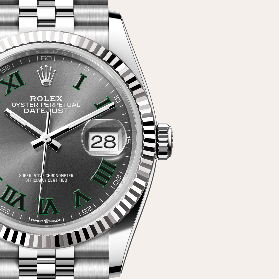 Rolex Datejust 36 Oyster, 36 mm, Oystersteel çelik ve beyaz altın M126234-0045