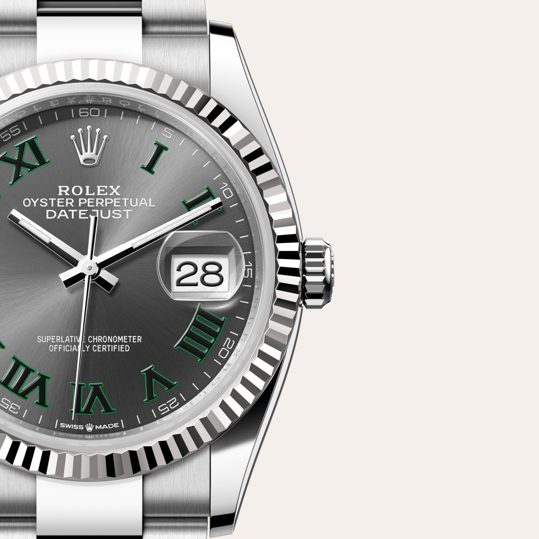Rolex Datejust 36 Oyster, 36 mm, Oystersteel çelik ve beyaz altın M126234-0046