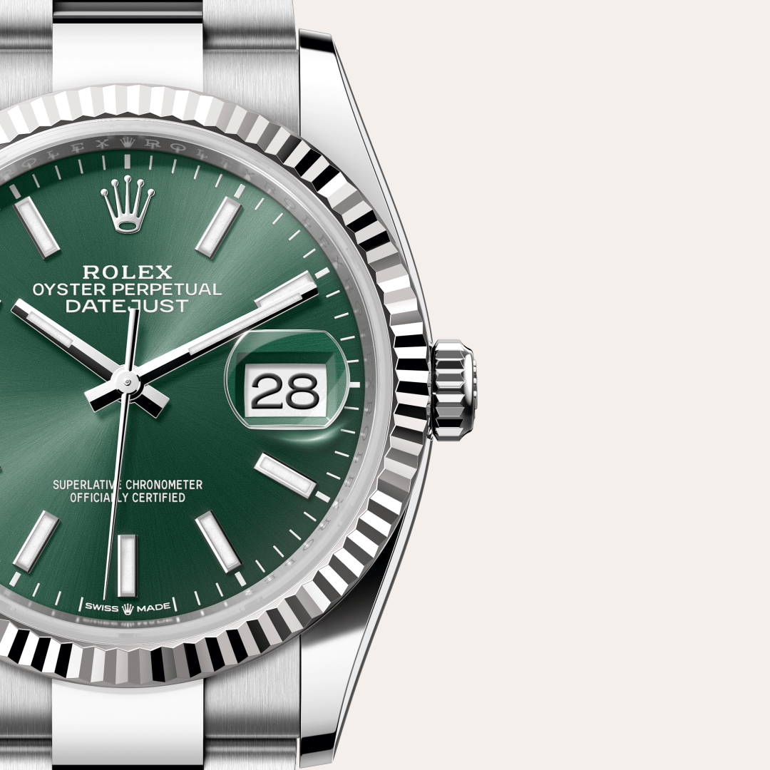 Rolex Datejust 36 Oyster, 36 mm, Oystersteel çelik ve beyaz altın M126234-0052