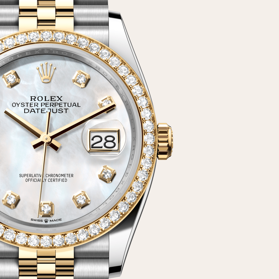 Rolex Datejust 36 Oyster, 36 mm, Oystersteel, yellow gold and diamonds M126283RBR-0009