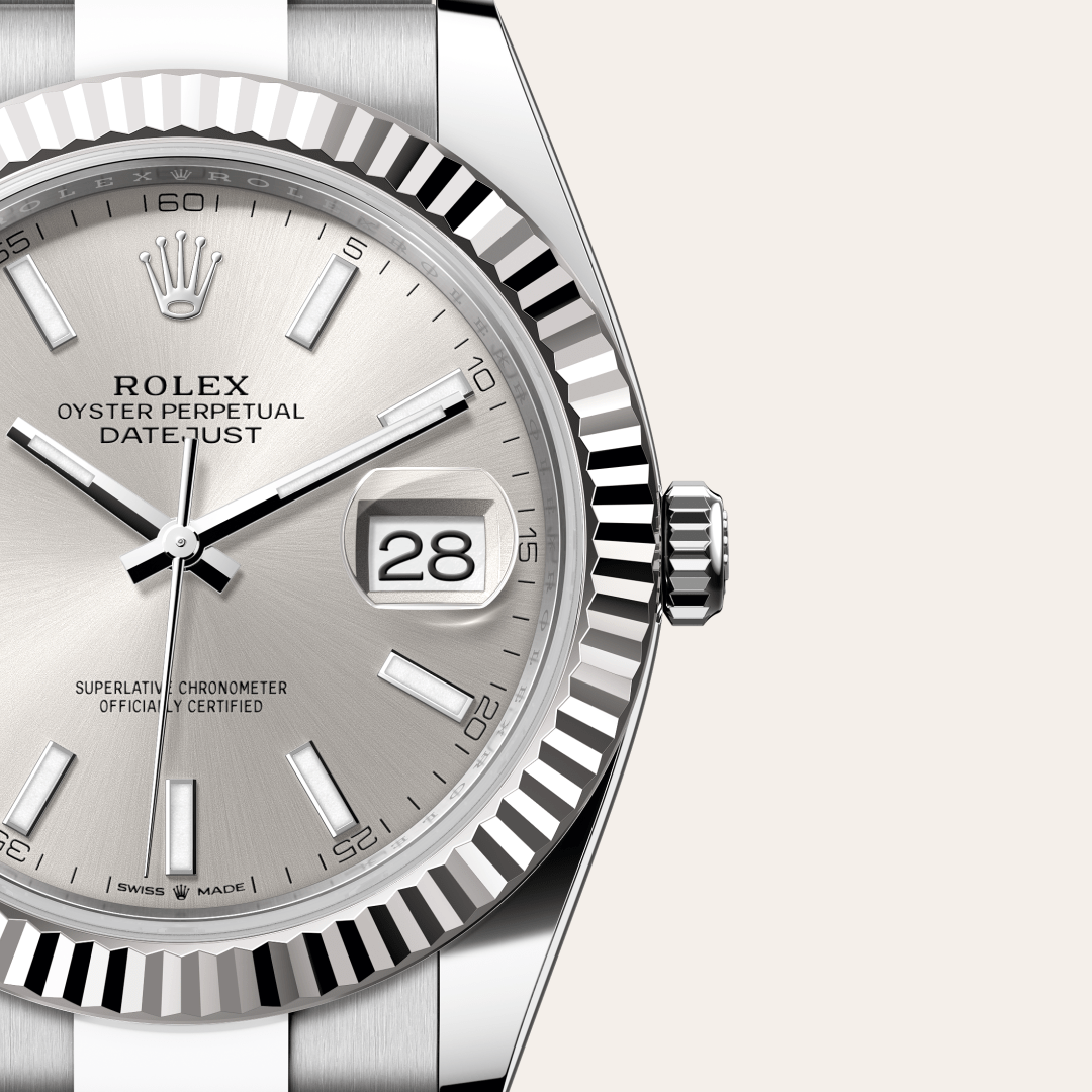 Rolex Datejust 41 Oyster, 41 mm, Oystersteel çelik ve beyaz altın M126334-0003