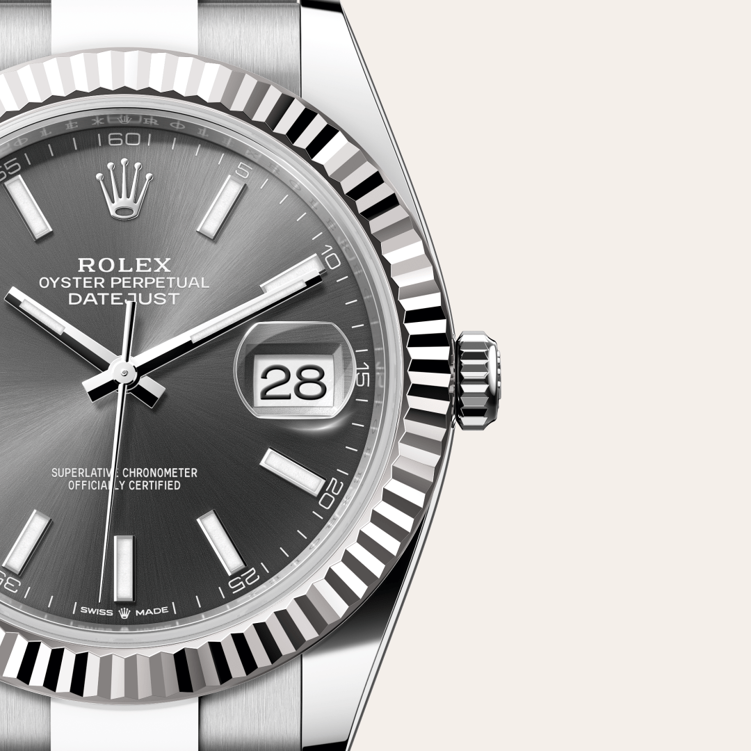 Rolex Datejust 41 Oyster, 41 mm, Oystersteel çelik ve beyaz altın M126334-0013