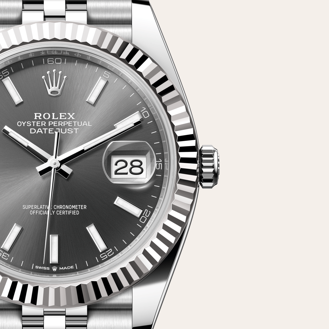 Rolex Datejust 41 Oyster, 41 mm, Oystersteel çelik ve beyaz altın M126334-0014