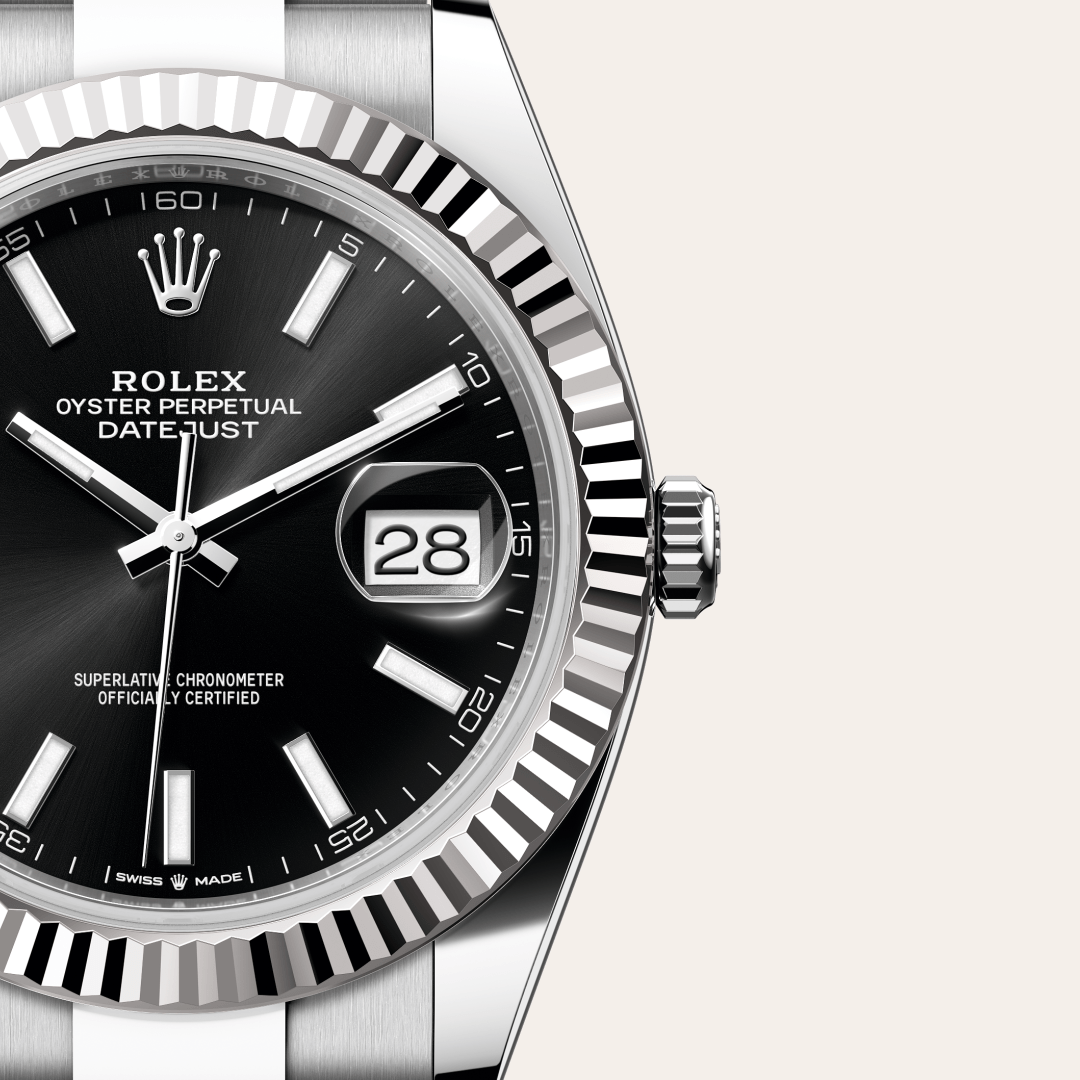 Rolex Datejust 41 Oyster, 41 mm, Oystersteel çelik ve beyaz altın M126334-0017