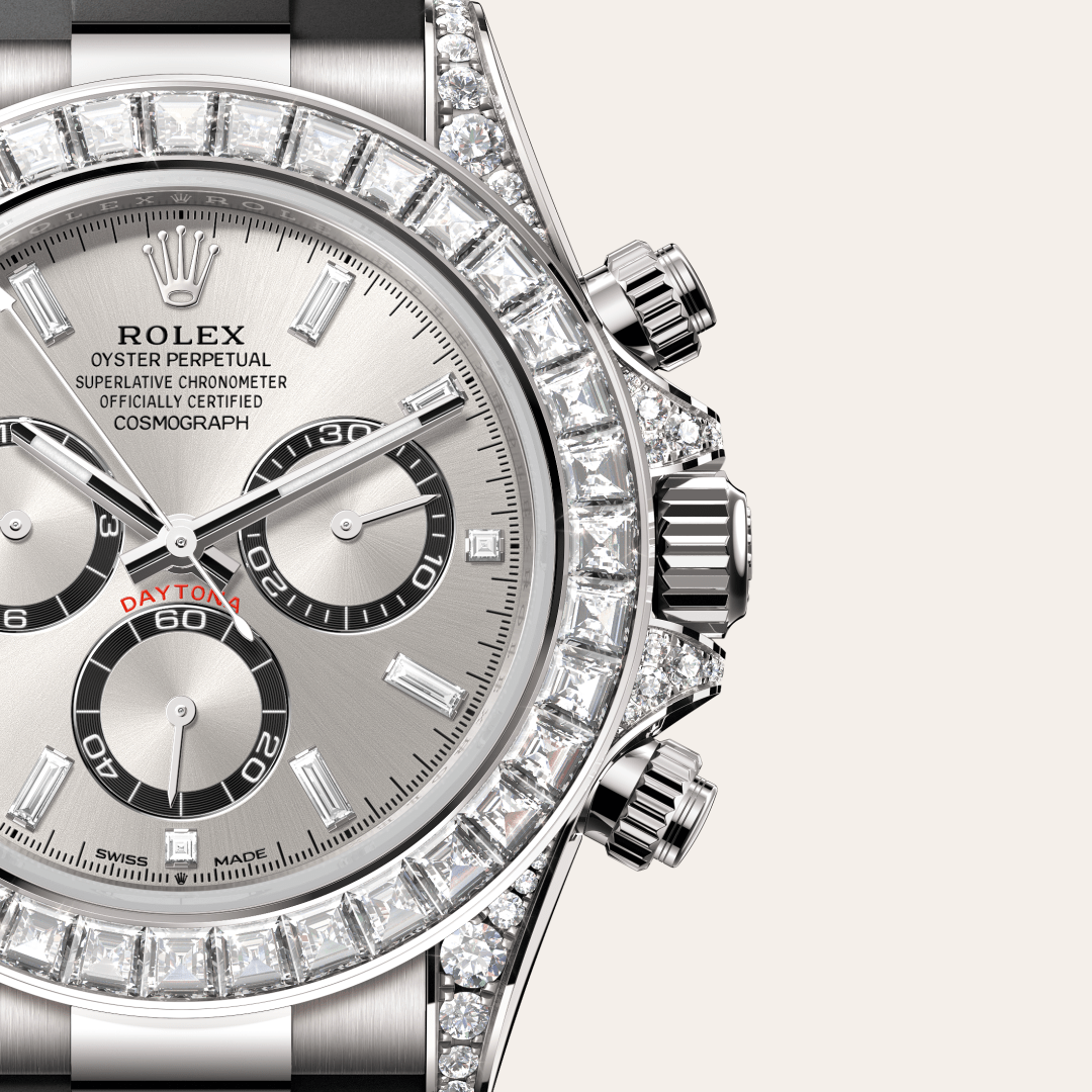 Rolex Cosmograph Daytona Oyster, 40 mm, beyaz altın ve pırlanta M126539TBR-0002