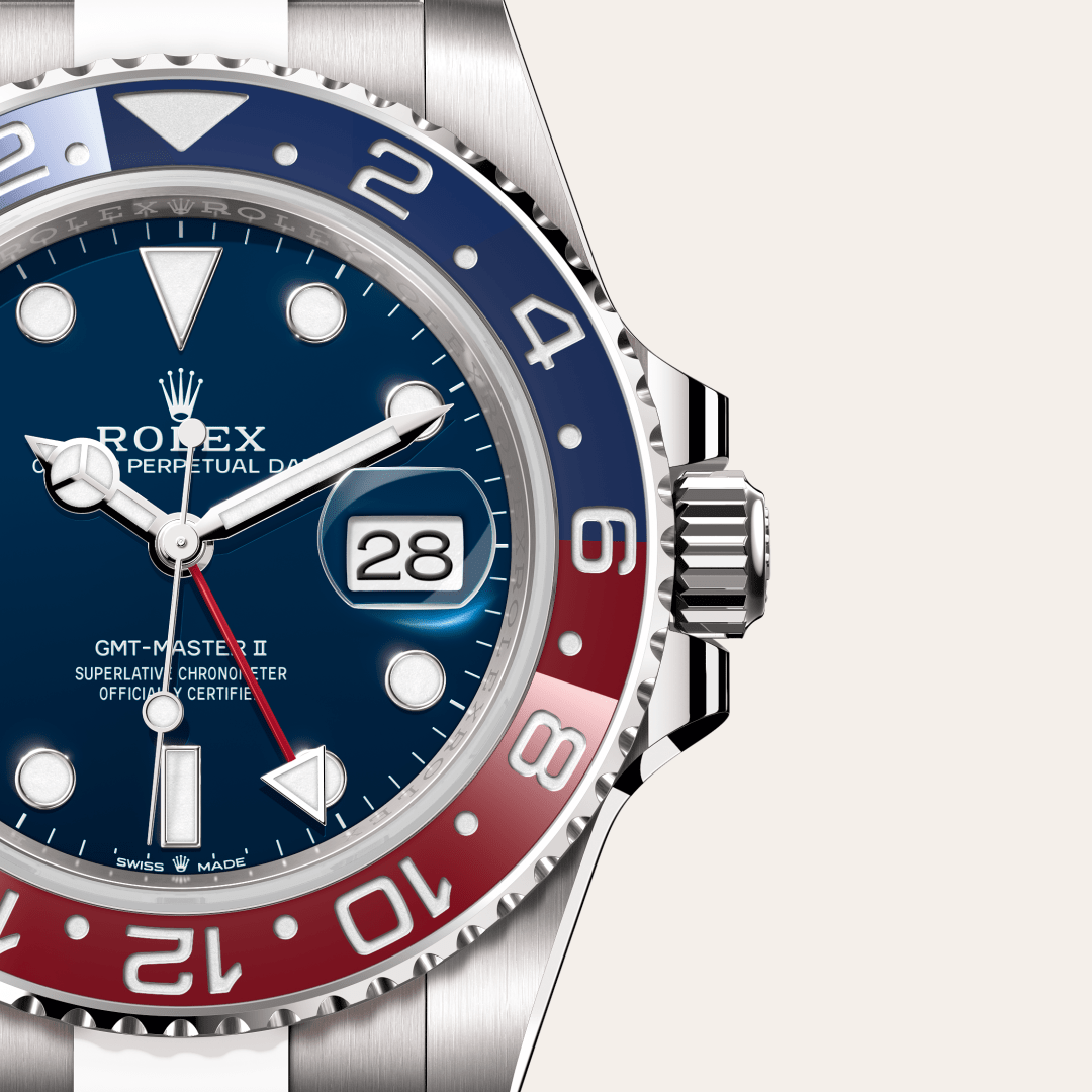 Rolex GMT-Master II Oyster, 40 mm, beyaz altın M126719BLRO-0003