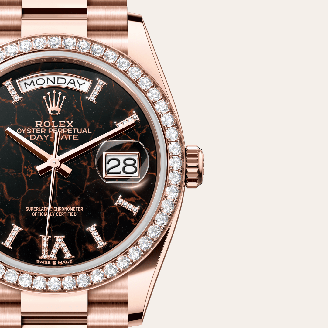 Rolex Day-Date 36 Oyster, 36 mm, Everose altın ve pırlanta M128345RBR-0044