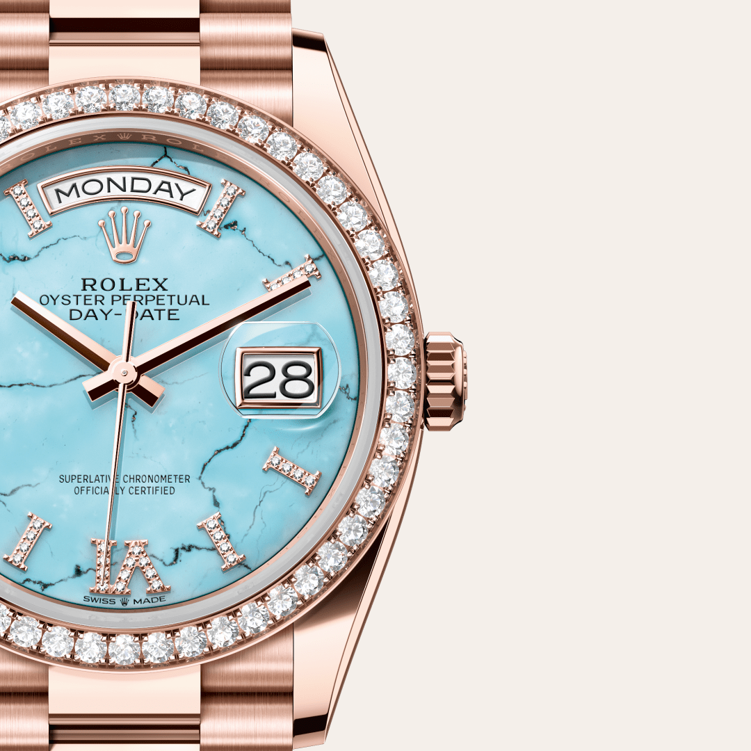 Rolex Day-Date 36 Oyster, 36 mm, Everose altın ve pırlanta M128345RBR-0064