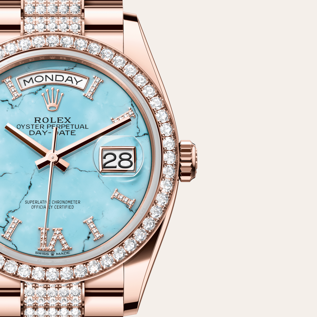 Rolex Day-Date 36 Oyster, 36 mm, Everose altın ve pırlanta M128345RBR-0065