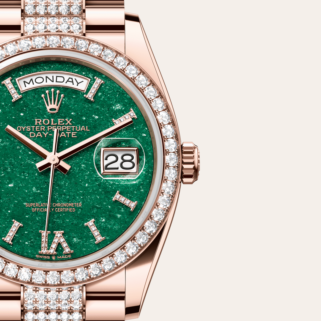 Rolex Day-Date 36 Oyster, 36 mm, Everose altın ve pırlanta M128345RBR-0069
