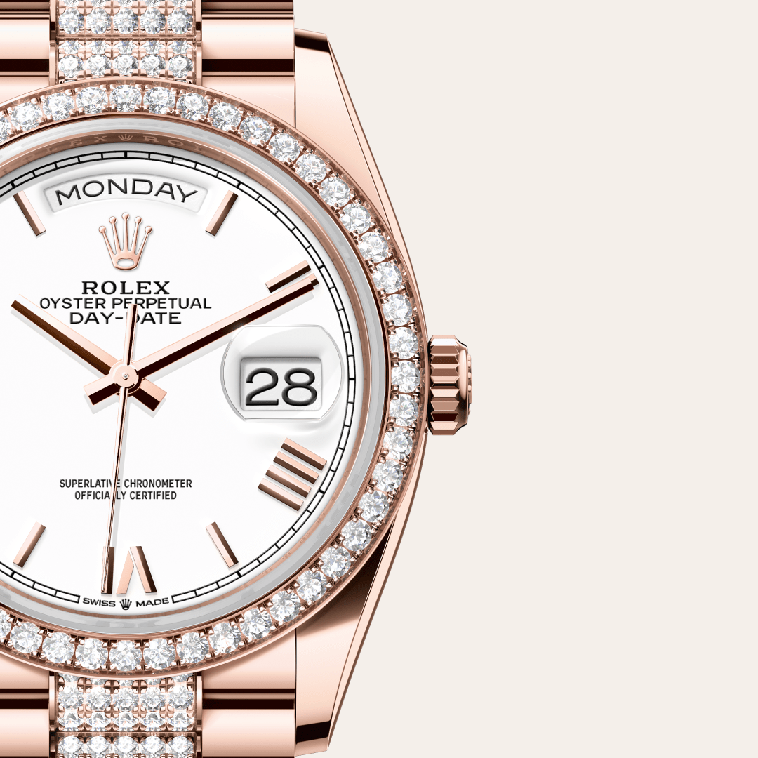 Rolex Day-Date 36 Oyster, 36 mm, Everose altın ve pırlanta M128345RBR-0071