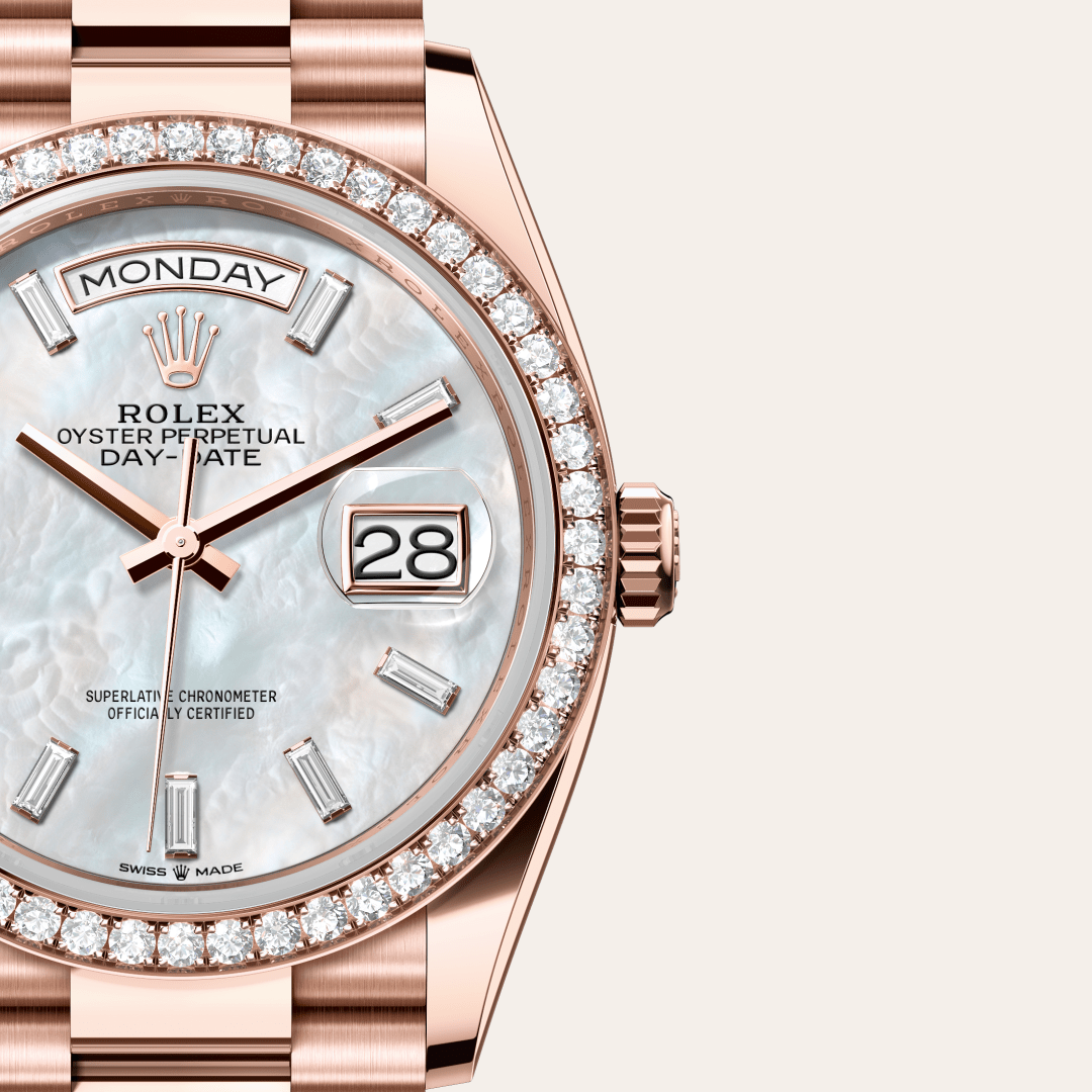 Rolex Day-Date 36 Oyster, 36 mm, Everose altın ve pırlanta M128345RBR-0077