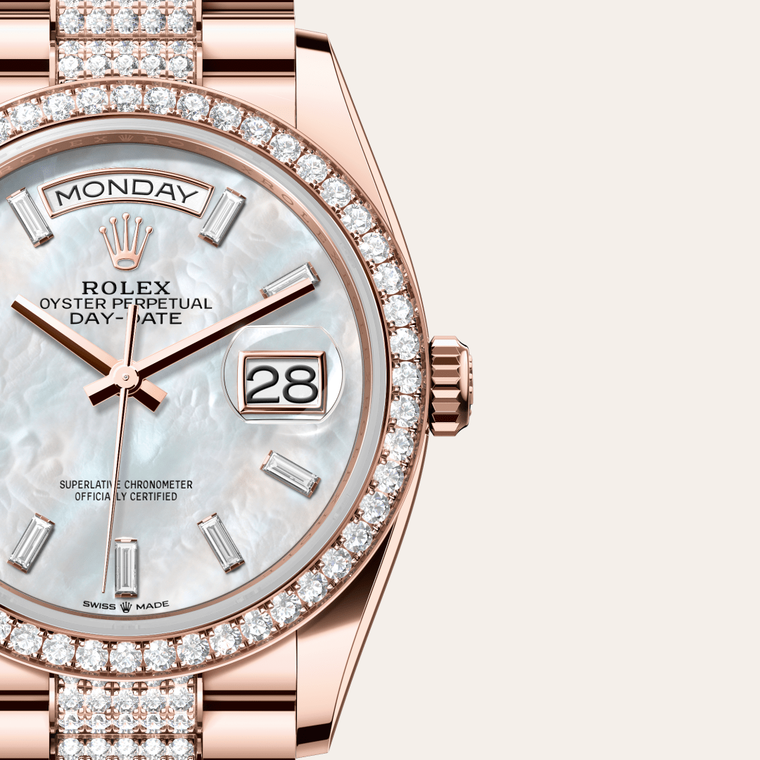 Rolex Day-Date 36 Oyster, 36 mm, Everose altın ve pırlanta M128345RBR-0078