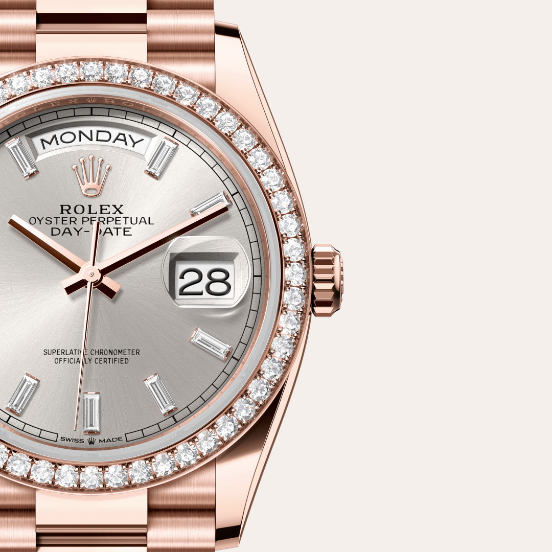 Rolex Day-Date 36 Oyster, 36 mm, Everose altın ve pırlanta M128345RBR-0081