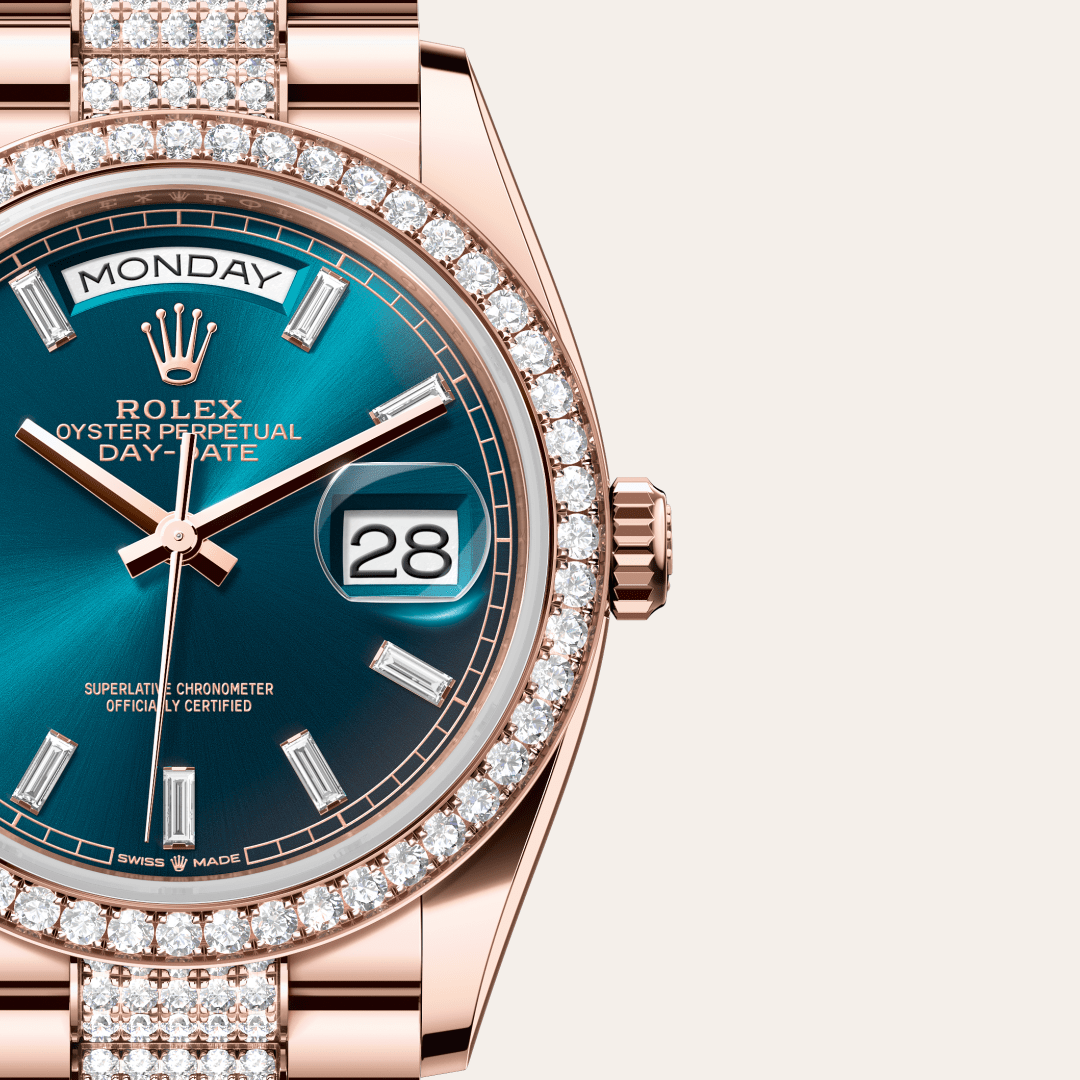 Rolex Day-Date 36 Oyster, 36 mm, Everose altın ve pırlanta M128345RBR-0084