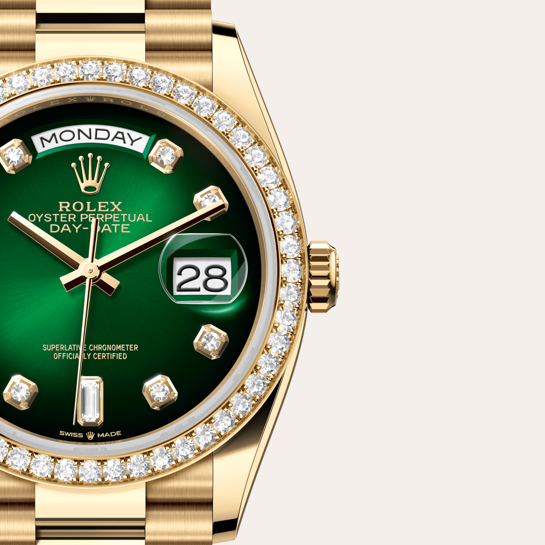 Rolex Day-Date 36 Oyster, 36 mm, sarı altın ve pırlanta M128348RBR-0035