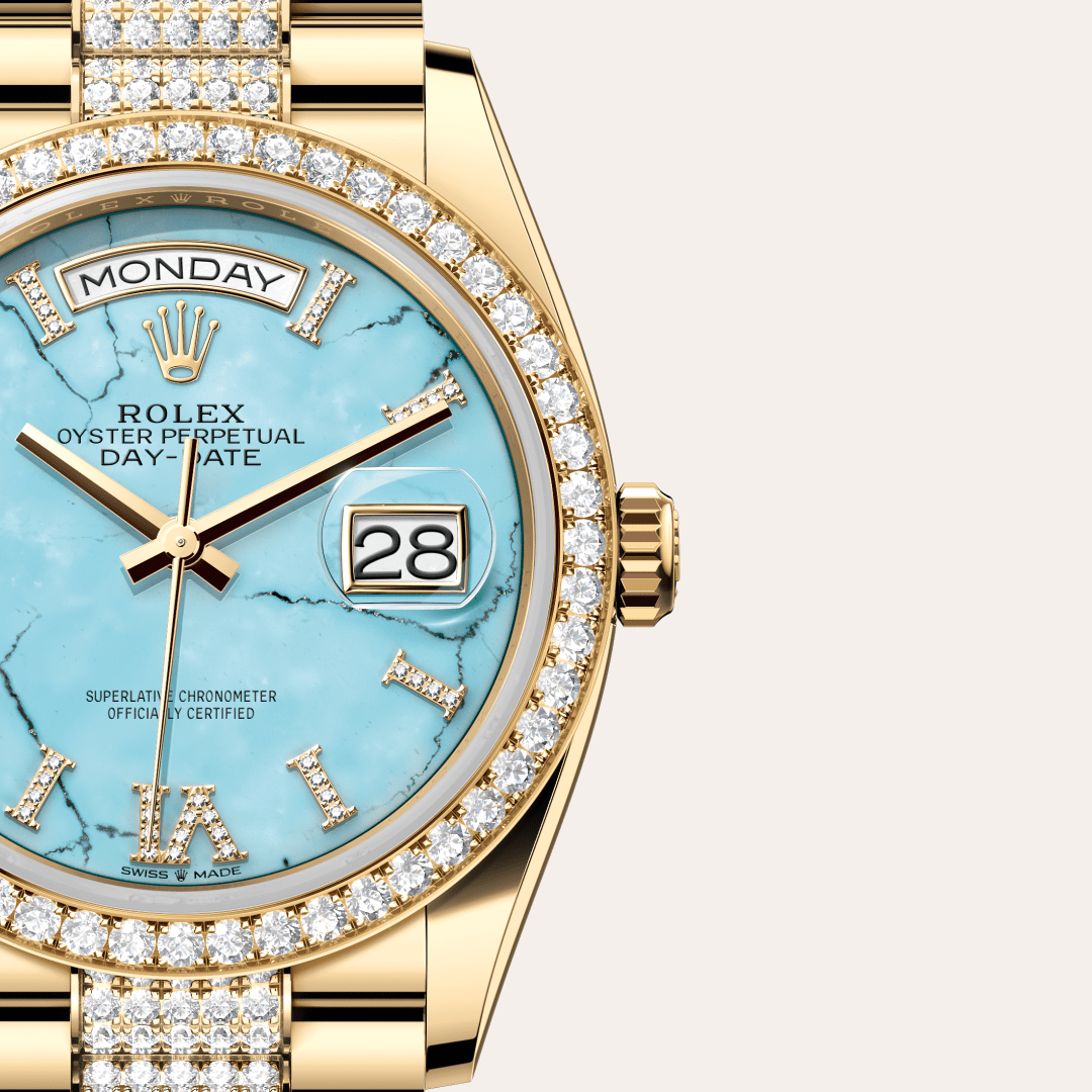 Rolex Day-Date 36 Oyster, 36 mm, yellow gold and diamonds M128348RBR-0038