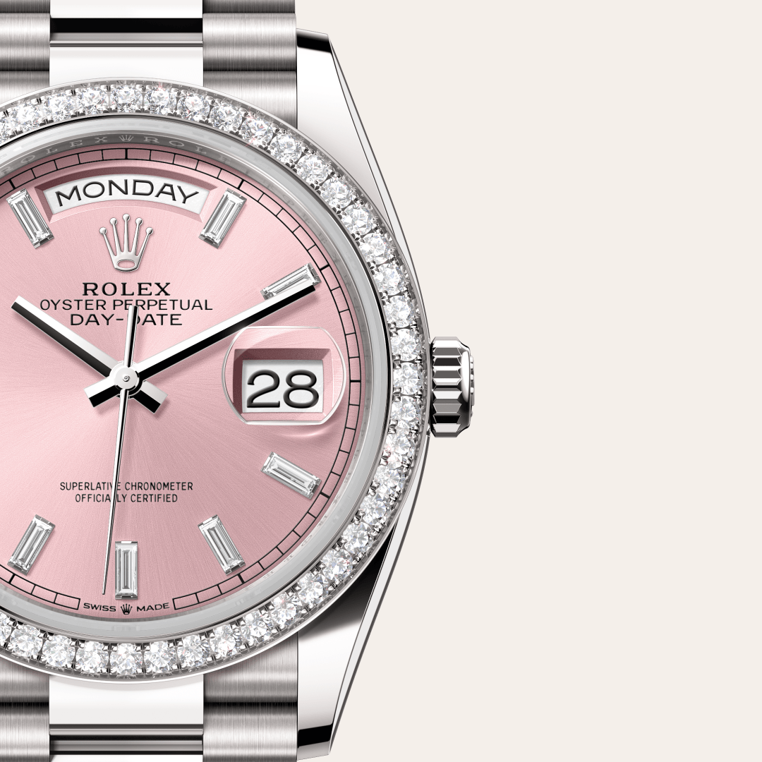 Rolex Day-Date 36 Oyster, 36 mm, beyaz altın ve pırlanta M128349RBR-0053