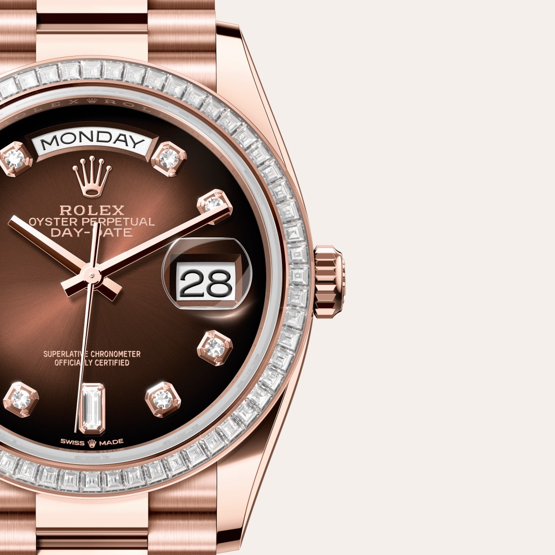 Rolex Day-Date 36 Oyster, 36 mm, Everose altın ve pırlanta M128395TBR-0004