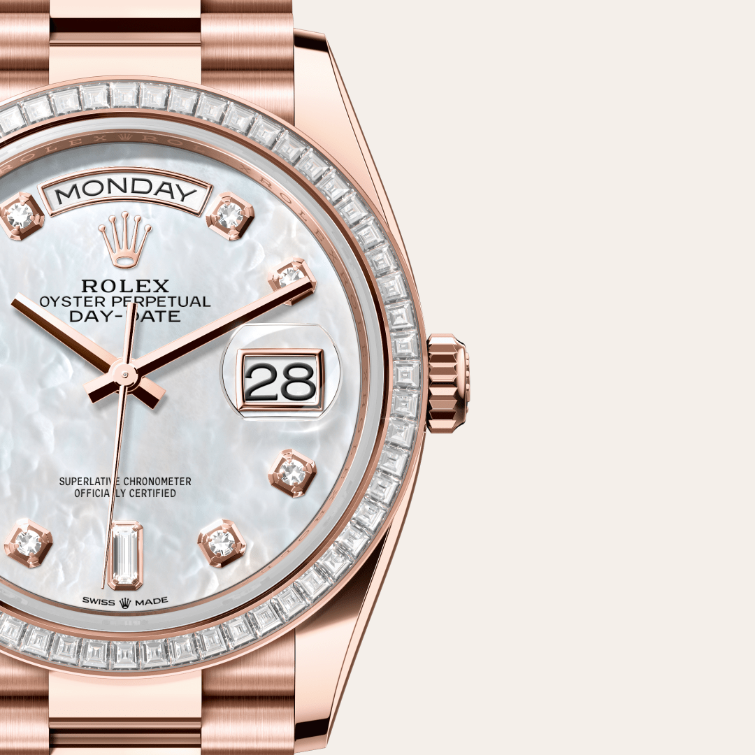 Rolex Day-Date 36 Oyster, 36 mm, Everose altın ve pırlanta M128395TBR-0006