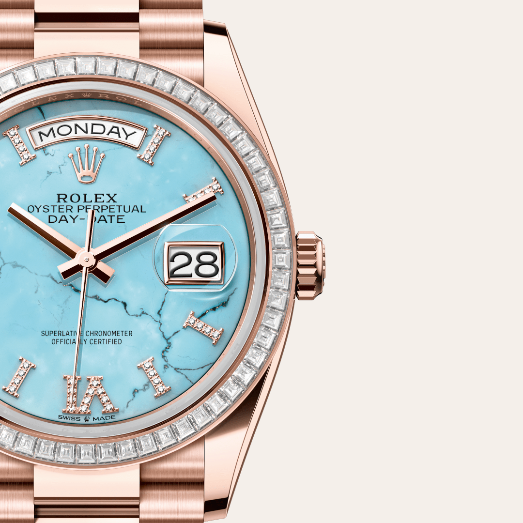 Rolex Day-Date 36 Oyster, 36 mm, Everose altın ve pırlanta M128395TBR-0018