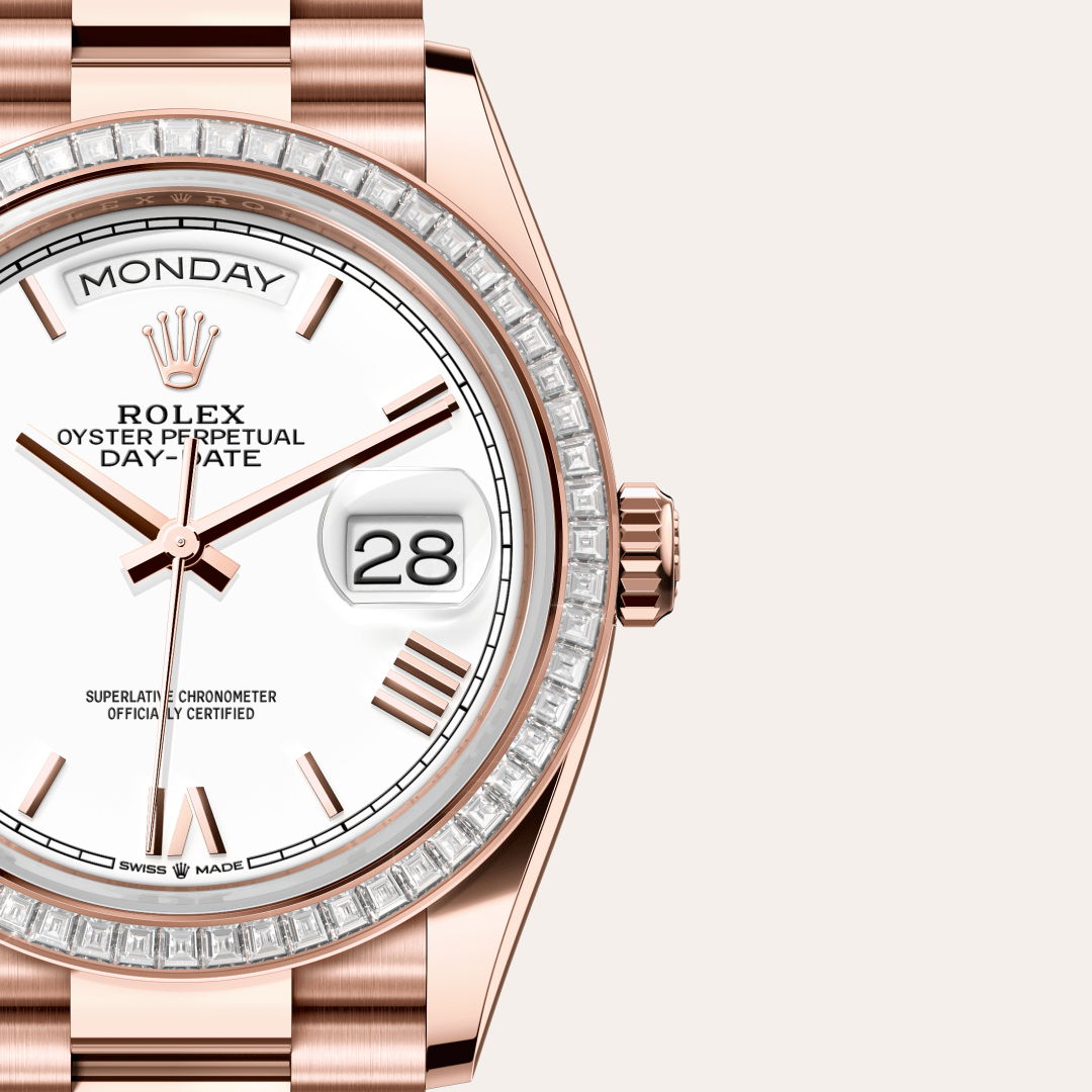 Rolex Day-Date 36 Oyster, 36 mm, Everose altın ve pırlanta M128395TBR-0022